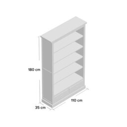 Rajwada Dark Mango Wood 5 Shelf And 2 Drawers Large Bookcase - thumbnail 6