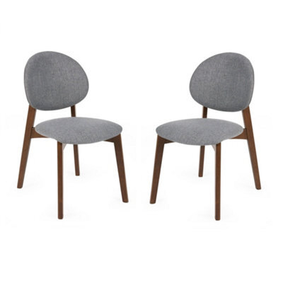 Oakham Delacroix Premium Walnut And Grey Dining Chairs - Set Of 2 - image 1
