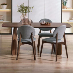 Oakham Delacroix Premium Walnut And Grey Dining Chairs - Set Of 2 - thumbnail 6