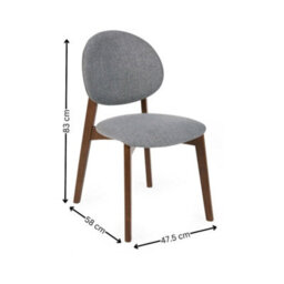 Oakham Delacroix Premium Walnut And Grey Dining Chairs - Set Of 2 - thumbnail 5