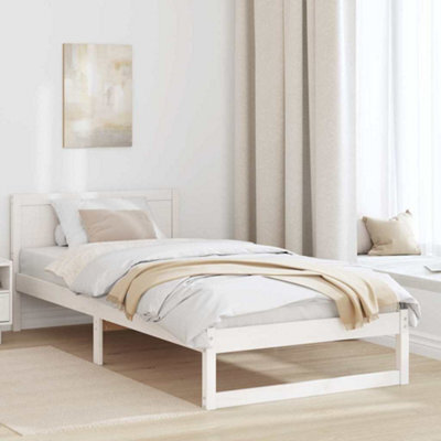 Berkfield Bed Frame White Wood 90 X 200 Cm Minimalist Bed Frame - image 1