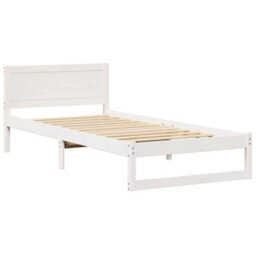 Berkfield Bed Frame White Wood 90 X 200 Cm Minimalist Bed Frame - thumbnail 2
