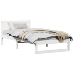 Berkfield Bed Frame White Wood 90 X 200 Cm Minimalist Bed Frame - thumbnail 3