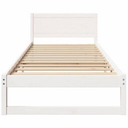 Berkfield Bed Frame White Wood 90 X 200 Cm Minimalist Bed Frame - thumbnail 6
