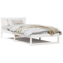 Berkfield Bed Frame White Wood 90 X 200 Cm Minimalist Bed Frame - thumbnail 4