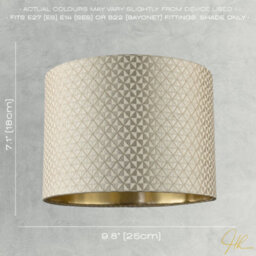 Happy Homewares Light Shimmer Taupe Drum Lamp Shade With Inner Champagne Gold Lining - thumbnail 7