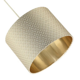 Happy Homewares Light Shimmer Taupe Drum Lamp Shade With Inner Champagne Gold Lining - thumbnail 3