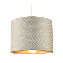 Happy Homewares Light Shimmer Taupe Drum Lamp Shade With Inner Champagne Gold Lining - thumbnail 2