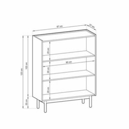 Arte Elegant Boho Highboard Cabinet W970mm H1220mm D370mm - Oak Riviera & White Marble Finish For Modern Dining Spaces - thumbnail 5