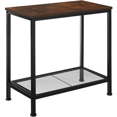 Tectake Bedside Table Filton - Industrial Style, With Shelf, Grid Shelf, 60 X 30.5 X 60.5 Cm - Industrial Wood Dark, Rustic - image 1