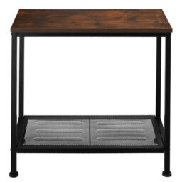 Tectake Bedside Table Filton - Industrial Style, With Shelf, Grid Shelf, 60 X 30.5 X 60.5 Cm - Industrial Wood Dark, Rustic - thumbnail 2