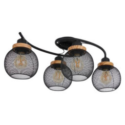 Luminosa Lighting Luminosa Pablo Multi Arm Semi Flush Ceiling Lamp Matt Black 4X E27 - thumbnail 2