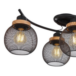 Luminosa Lighting Luminosa Pablo Multi Arm Semi Flush Ceiling Lamp Matt Black 4X E27 - thumbnail 3