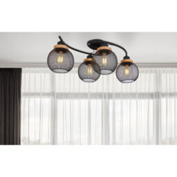 Luminosa Lighting Luminosa Pablo Multi Arm Semi Flush Ceiling Lamp Matt Black 4X E27 - thumbnail 5
