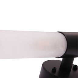 Happy Homewares Modern Black Ip44 Rated Bathroom Wall Light Fitting With Tubular Glass Shades - thumbnail 5