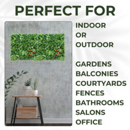 Artificial Plant Wall Panel Realistic Evergreen Flower Foliage - Indoor / Outdoor - Large 1M X 1M - Hedgerow - thumbnail 4