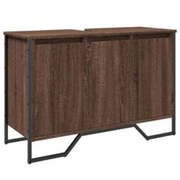 Walplus Bathroom Sink Cabinet Brown Oak 91X35X60 Cm Engineered Wood - thumbnail 2