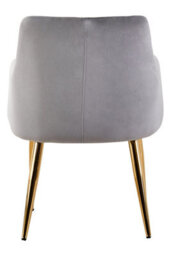 Orsina Mink Velvet Angular Dining Chair, Mid-Century Lounge Chair, Decorative Chair, Armchair With Gold Finish Legs - thumbnail 4