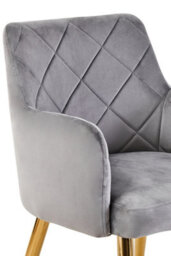 Orsina Mink Velvet Angular Dining Chair, Mid-Century Lounge Chair, Decorative Chair, Armchair With Gold Finish Legs - thumbnail 5