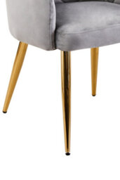 Orsina Mink Velvet Angular Dining Chair, Mid-Century Lounge Chair, Decorative Chair, Armchair With Gold Finish Legs - thumbnail 6