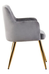 Orsina Mink Velvet Angular Dining Chair, Mid-Century Lounge Chair, Decorative Chair, Armchair With Gold Finish Legs - thumbnail 3