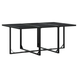 Walplus 11 Piece Garden Outdoor Dining Set Suitable For Backyard, Patio Black Poly Rattan - thumbnail 3