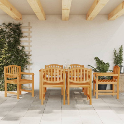 Berkfield 7 Piece Garden Dining Set Solid Wood Teak - image 1