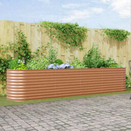 Berkfield Garden Raised Bed Brown 400 X 80 X 81 Cm Steel