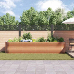 Berkfield Garden Raised Bed Brown 400 X 80 X 81 Cm Steel - thumbnail 4