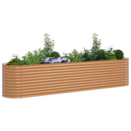 Berkfield Garden Raised Bed Brown 400 X 80 X 81 Cm Steel - thumbnail 3