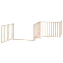 Walplus Wood Dog Gate With Door Foldable 6 Panels 480 Cm Poplar Wood - thumbnail 4