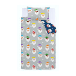 Catherine Lansfield Christmas Santa Spec-Tacular Reversible Duvet Cover Set With Pillowcase Grey - thumbnail 6