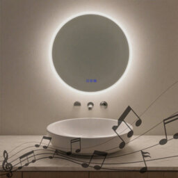 Maerts-E 500mm Round Led Bathroom Mirror With Bluetooth, Demister 3 Light Colors Wall Switch / Touch Sensor Control - thumbnail 1