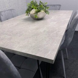 Kosy Koala Dining Table With 4 Chairs Modern Grey Dining Table Set With 4 Grey Velvet Chairs Dining Room Furniture - thumbnail 4
