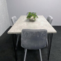Kosy Koala Dining Table With 4 Chairs Modern Grey Dining Table Set With 4 Grey Velvet Chairs Dining Room Furniture - thumbnail 5