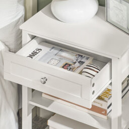 Sobuy Fbt46-W, Beside Table With 1 Drawer 2 Shelves, End Table Lamp Table Night Stand,white,w45Xd30Xh68 - thumbnail 6