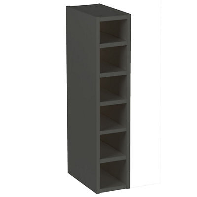 Cooke & Lewis Gloss Anthracite Style Gloss Anthracite Tall Wine Rack Cabinet, (H)900mm(W)150mm