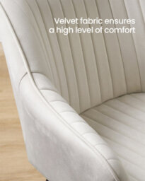 LEDREM Dining Chair, Kitchen Chair, Velvet Armchair, Upholstered With Armrests, Max. Load 120 Kg, Metal Legs, Cappuccino Beige - thumbnail 7