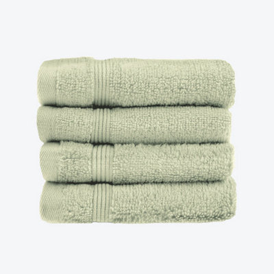 Allure Bath Fashions Luxury Zero Twist Egyptian Cotton 4 Pack Face Cloths - Sage Green - image 1