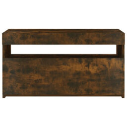 Walplus Tv Cabinet With Led Lights Smoked Oak 75X35X40 Cm - thumbnail 7