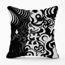 Warren Reed Designer Black Grey Abstract Cushions 45Cm X 45Cm - thumbnail 1