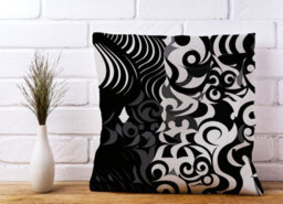Warren Reed Designer Black Grey Abstract Cushions 45Cm X 45Cm - thumbnail 2