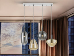 Luminosa Lighting Luminosa Nara Bar Pendant Ceiling 4 Light Chrome Led 3000K - Uk Stock - thumbnail 1