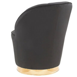 Beliani Velvet Armchair Black With Gold Metal Base, Round Tub Accent Chair, W56 X D61 X H72Cm - thumbnail 5