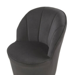 Beliani Velvet Armchair Black With Gold Metal Base, Round Tub Accent Chair, W56 X D61 X H72Cm - thumbnail 6