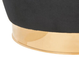 Beliani Velvet Armchair Black With Gold Metal Base, Round Tub Accent Chair, W56 X D61 X H72Cm - thumbnail 7