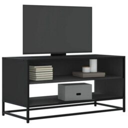 Berkfield Industrial Tv Cabinet Black 91X40X46 Cm Engineered Wood And Metal - thumbnail 2