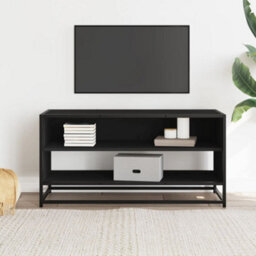 Berkfield Industrial Tv Cabinet Black 91X40X46 Cm Engineered Wood And Metal - thumbnail 3