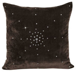Intimates Premium Velvet Soft Touch Cushion, Home Decor Sofa Cushion In Modern Chic Colours With Durable Zip Closure - Chocolate