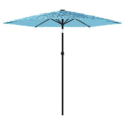 Berkfield Garden Parasol With Steel Pole Blue 223X223X213 Cm - thumbnail 4